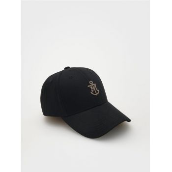 Reserved - Șapcă baseball, cu broderie - negru