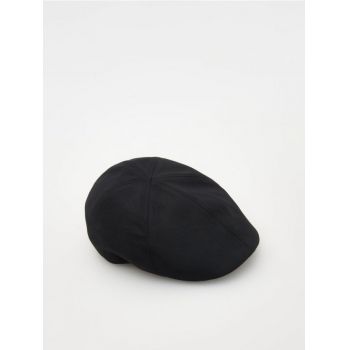 Reserved - Șapcă cu adaos de in - negru