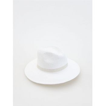 Reserved - Pălărie Panama împletită - crem
