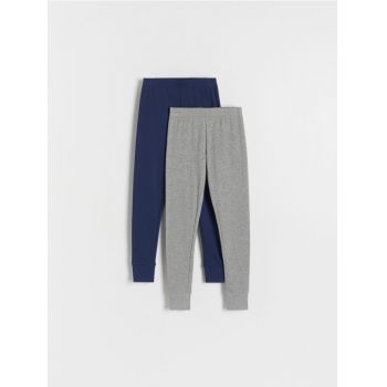 Reserved - Set de 2 pantaloni de corp cu conținut ridicat de bumbac - bleumarin