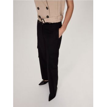 Reserved - Pantaloni cu buzunare cargo - negru