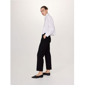Reserved - Pantaloni cu închidere asimetrică - negru