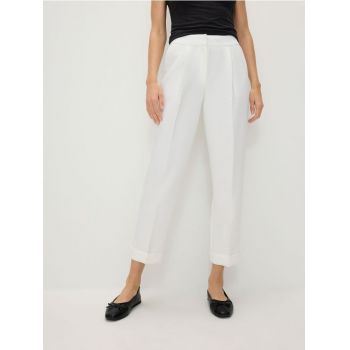 Reserved - Pantaloni cu manșete - alb