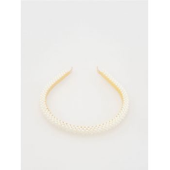 Reserved - Coroniță cu detalii din perle - alb