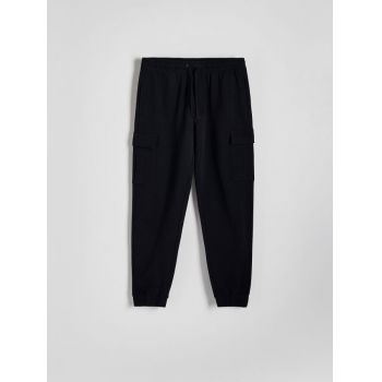 Reserved - Pantaloni cargo slim fit - negru