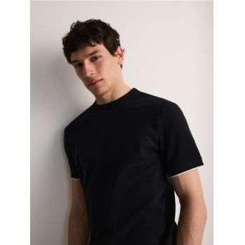 Reserved - T-shirt cu aplicații - negru