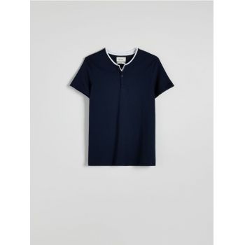 Reserved - Tricou slim fit - bleumarin