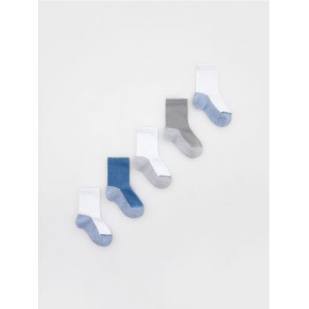 Reserved - Set de 5 perechi de șosete - Albastru metalizat