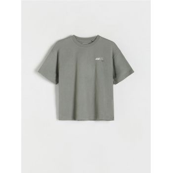 Reserved - T-shirt cu imprimeu - verde-prăfuit