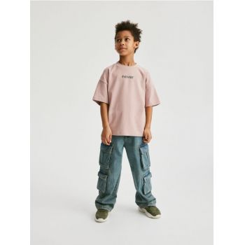 Reserved - T-shirt oversize - roz-pudră