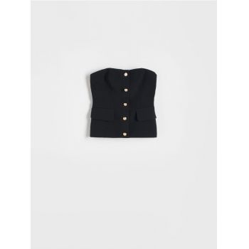 Reserved - Top tip corset - negru ieftina