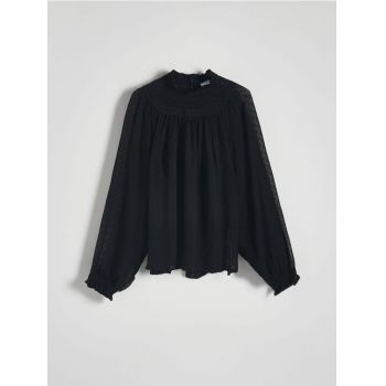 Reserved - Bluză din viscoză - negru