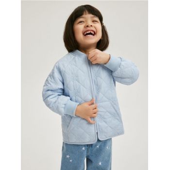 Reserved - Jachetă matlasată cu imprimeu - albastru-pal