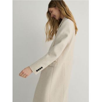 Reserved - Palton cu adaos de lână - nude