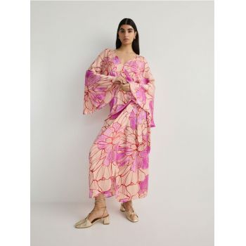 Reserved - Rochie stil chimono, din viscoză - multicolor