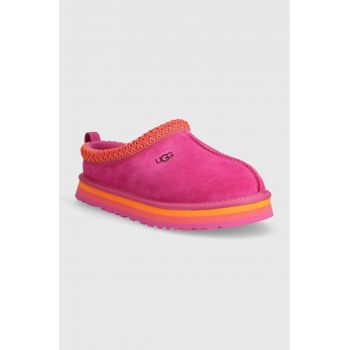 UGG papuci din piele intoarsa pentru copii TAZZ culoarea roz