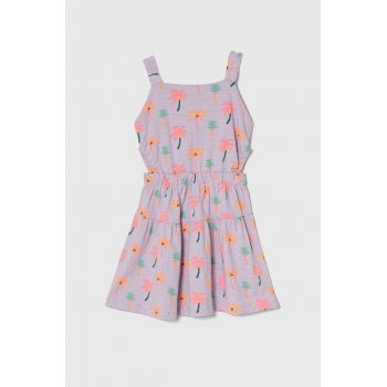 zippy rochie din bumbac pentru copii culoarea violet, mini, evazati