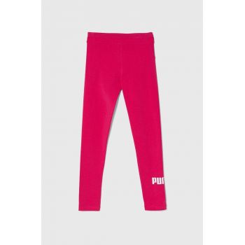 Puma leggins copii ESS Logo Leggings G culoarea roz, cu imprimeu