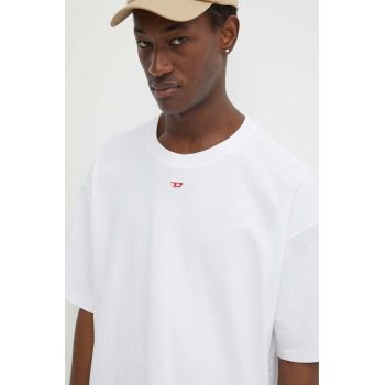 Diesel tricou din bumbac T-BOXT-D MAGLIETTA bărbați, culoarea alb, uni, A13937.0NIAR