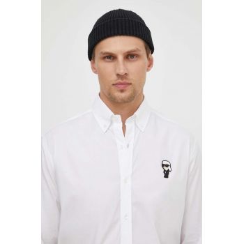 Karl Lagerfeld cămașă bărbați, culoarea alb, cu guler button-down, regular 542600.605911