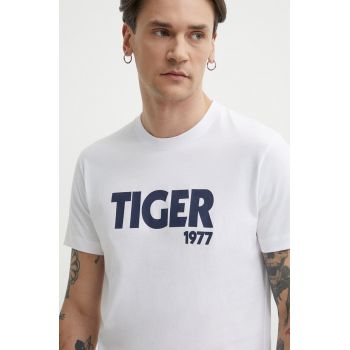 Tiger Of Sweden tricou din bumbac Dillan barbati, culoarea alb, cu imprimeu, T65617038