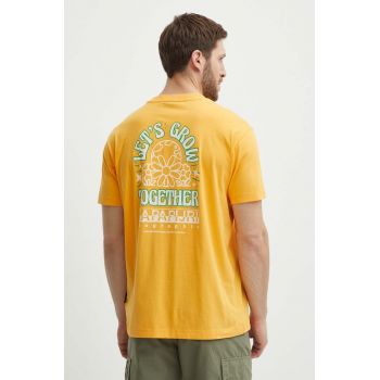 Napapijri tricou din bumbac S-Boyd barbati, culoarea portocaliu, cu imprimeu, NP0A4HQFY1J1