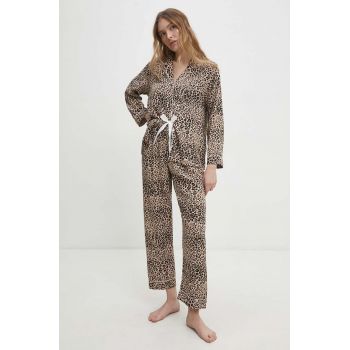 Answear Lab pijama femei, culoarea bej
