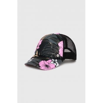 Roxy șapcă culoarea negru, cu model ERJHA04268