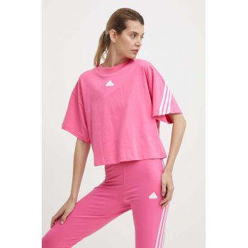 adidas tricou din bumbac femei, culoarea roz, IS3620