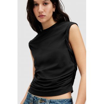 AllSaints bluza WEST TANK femei, culoarea negru, neted, WM535Z
