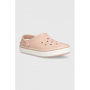 Crocs papuci Crocband (Clean) Of Court Clog femei, culoarea roz, 208371