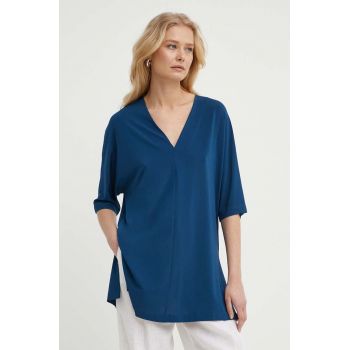 Max Mara Leisure bluză femei, culoarea bleumarin, uni, 2416941068600 2416940000000