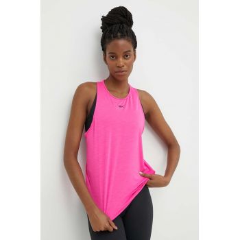 Reebok top de antrenament Lux Chill Athletic culoarea roz, 100076124