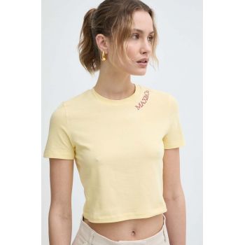 MAX&Co. tricou femei, culoarea galben, 2416941094200 2416940000000