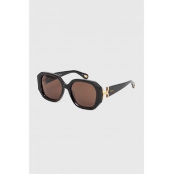 Chloé ochelari de soare femei, culoarea negru, CH0236S