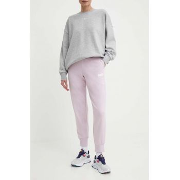 Puma pantaloni de trening culoarea roz, uni, 586843