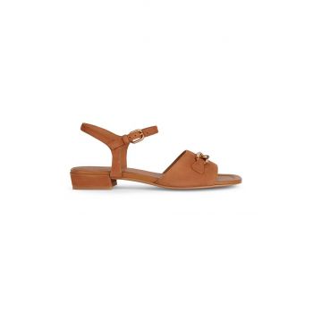 Geox sandale de piele D NEW ERAKLIA 15 B femei, culoarea maro, cu toc drept, D4580B 00021 C6001