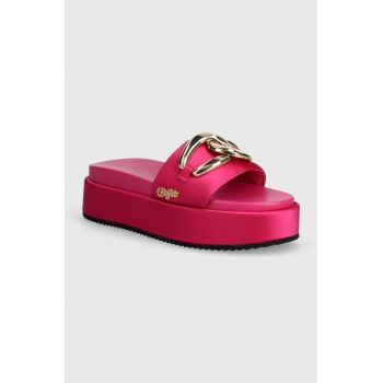 Buffalo papuci Noa Slide Chain femei, culoarea roz, cu platforma, 1602236.MAG