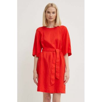 United Colors of Benetton rochie din in culoarea rosu, mini, drept