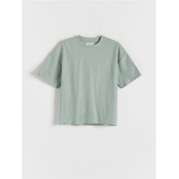 Reserved - T-shirt cu aplicații - verde-pal