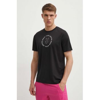 Hummel tricou de antrenament Boost culoarea negru, cu imprimeu, 223838