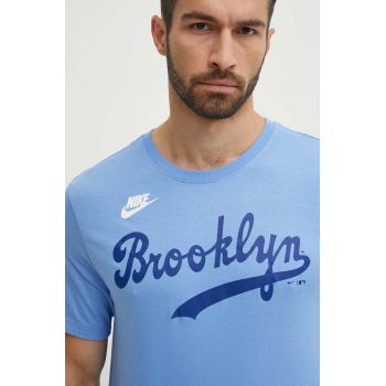 Nike tricou din bumbac Brooklyn Dodgers barbati, cu imprimeu