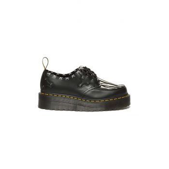 Dr. Martens pantofi de piele Ramsey Quad 3i femei, culoarea negru, cu platforma, DM31679195