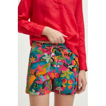 Medicine pantaloni scurti femei, culoarea roz, modelator, medium waist