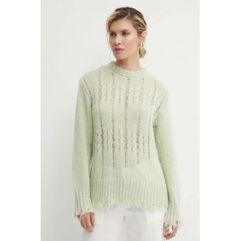 Résumé pulover din amestec de lana AnnoraRS Knit Pullover femei, culoarea verde, 20321113