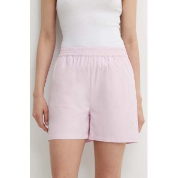 Résumé pantaloni scurti din bumbac AllanRS Shorts culoarea roz, neted, high waist, 20180951