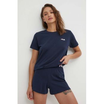 Fila pijamale de bumbac culoarea albastru marin, bumbac, FPS4180