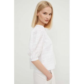 Barbour bluza din bumbac Modern Heritage femei, culoarea alb, neted, LSH1592