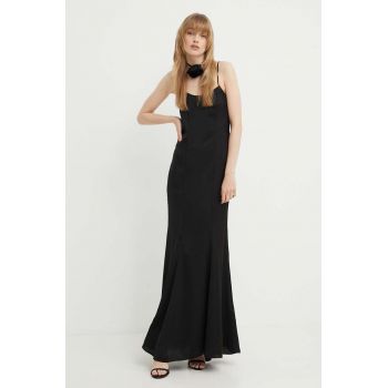 Blugirl Blumarine rochie culoarea negru, maxi, drept, RA4122.T1942