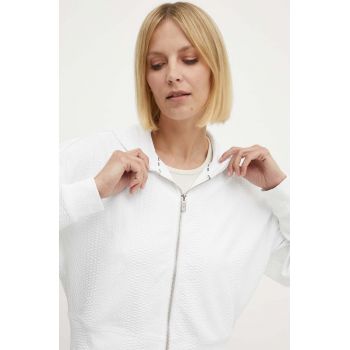 Dkny bluza femei, culoarea alb, cu glugă, neted, DP4J9385